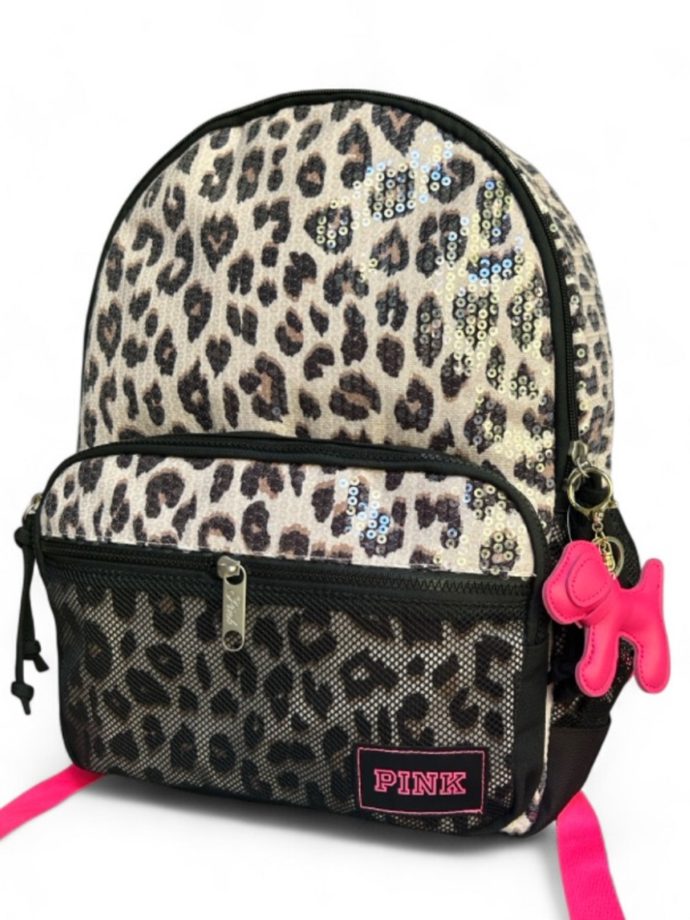🆕🐆 PINK Leopard Sequin Backpack Victoria’s Secret Limited Edition NWT - Picture 15 of 17